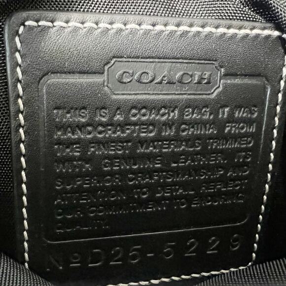 Vintage Coach Canvas Signature Logo Crossbody Messenger Bag #D25-5229 Black - Picture 7 of 16